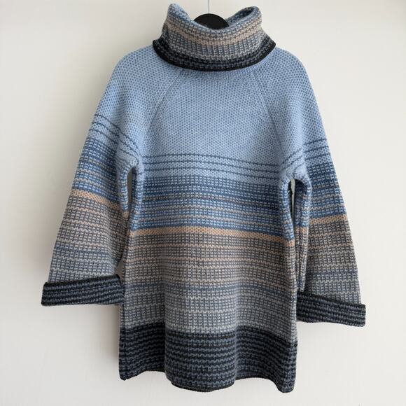 Vintage Alexandra Bartlett Sweater Womens 1X Wool Angora Knit Turtleneck Striped - Picture 1 of 9